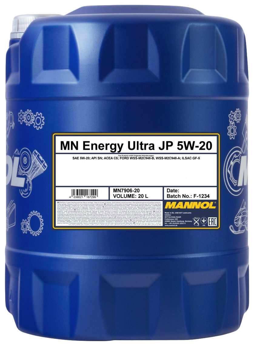 фото Mannol '4003 масло моторное energy ultra jp sae 5w20 20 л. 1шт