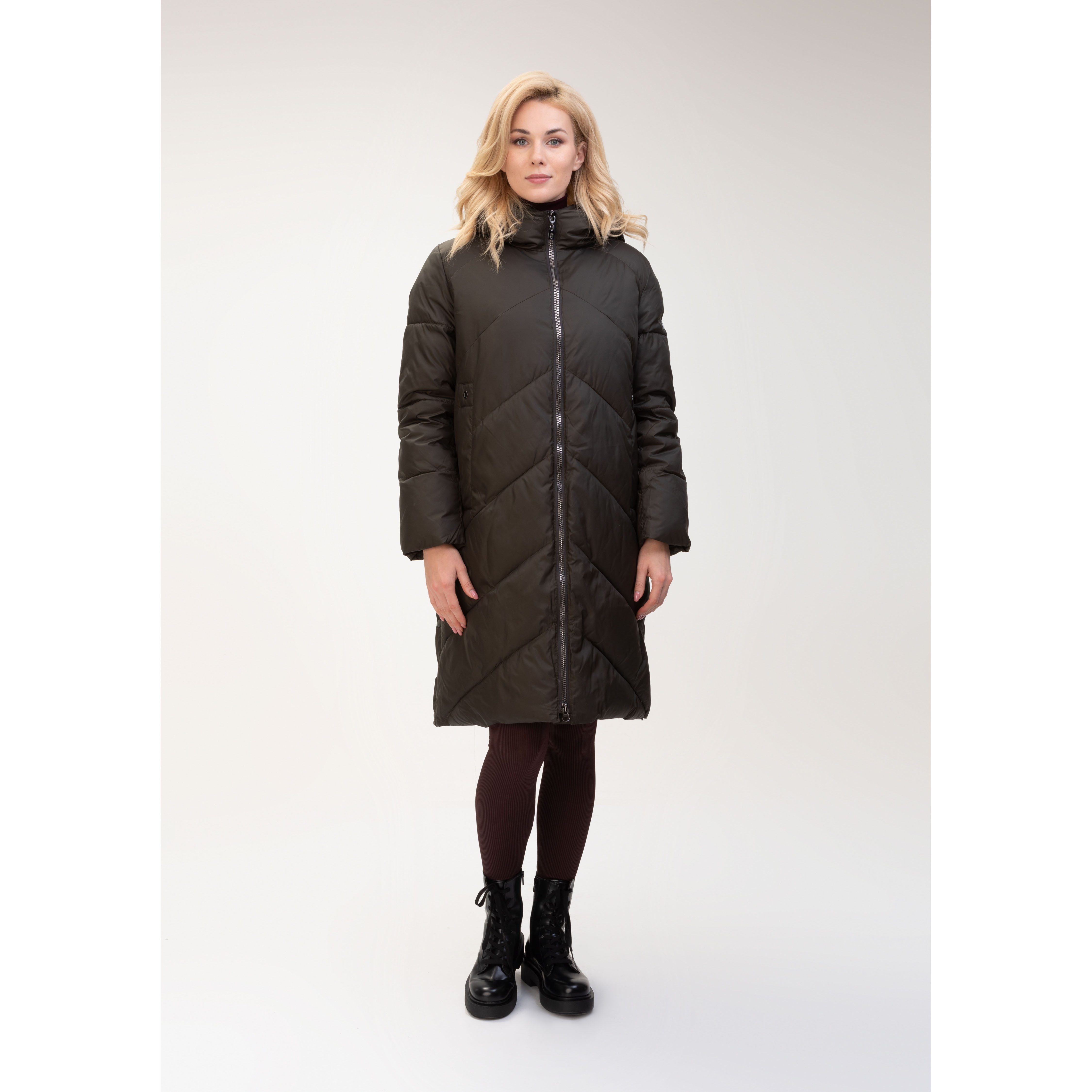 Пальто женское Mfin MF-20005 коричневое 40 EU