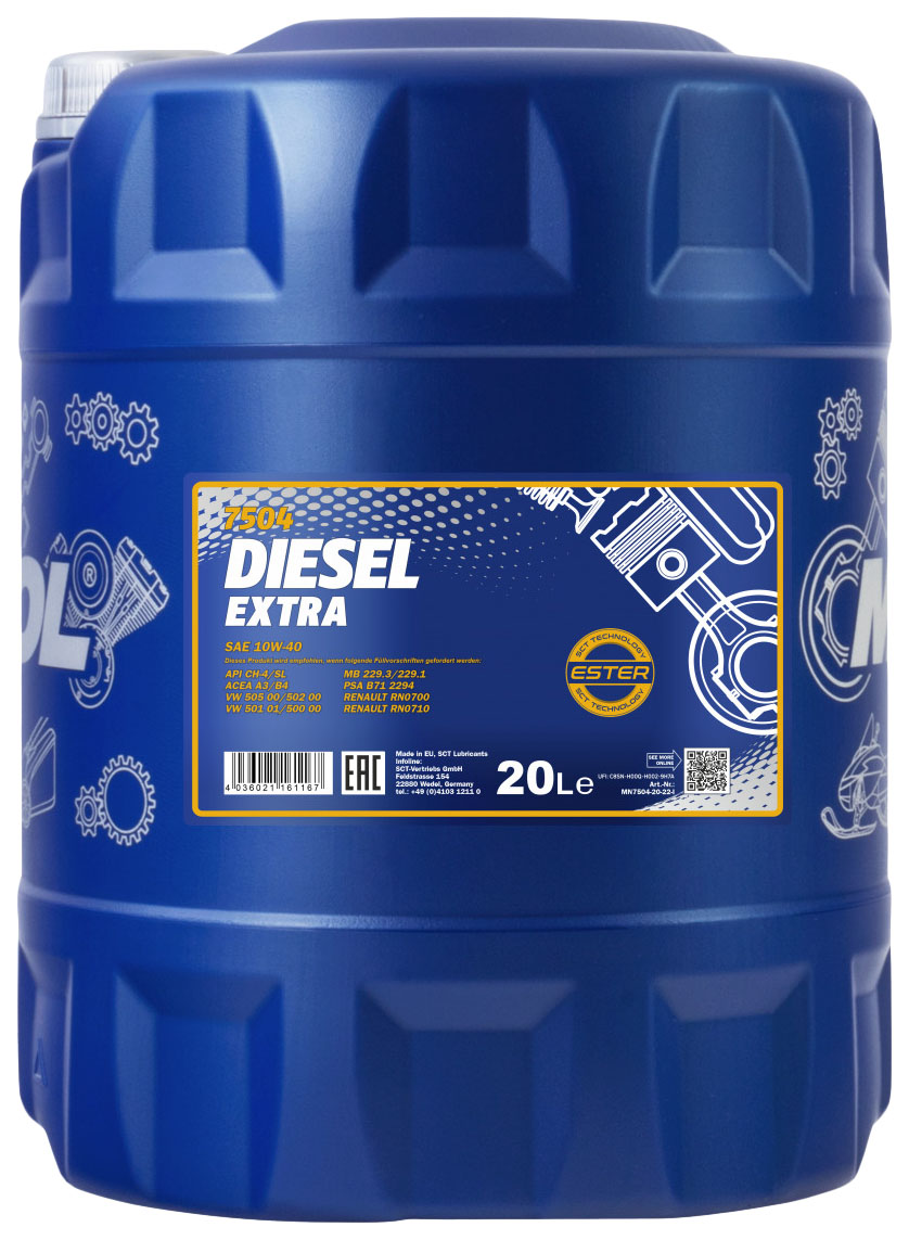 Моторное масло Mannol Diesel Extra 10W40 20л