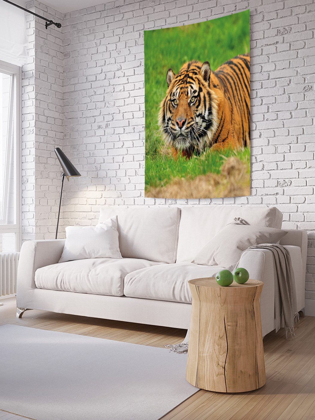 

Вертикальное фотопанно на стену JoyArty Тигр в траве 150x200 см, Тигр в траве