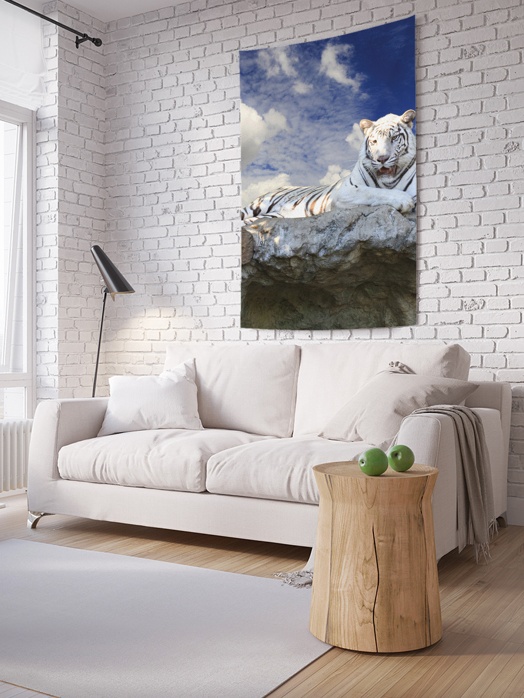

Вертикальное фотопанно на стену JoyArty Тигр на камнях 150x200 см, Тигр на камнях