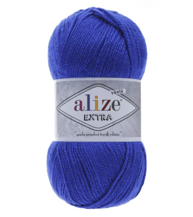 

Пряжа Alize 3296195 Extra 141 василёк, Синий, Extra