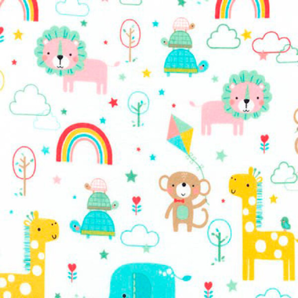 

Ткань хлопок PEPPY Welcome baby flannel 100х110 см multi, Белый