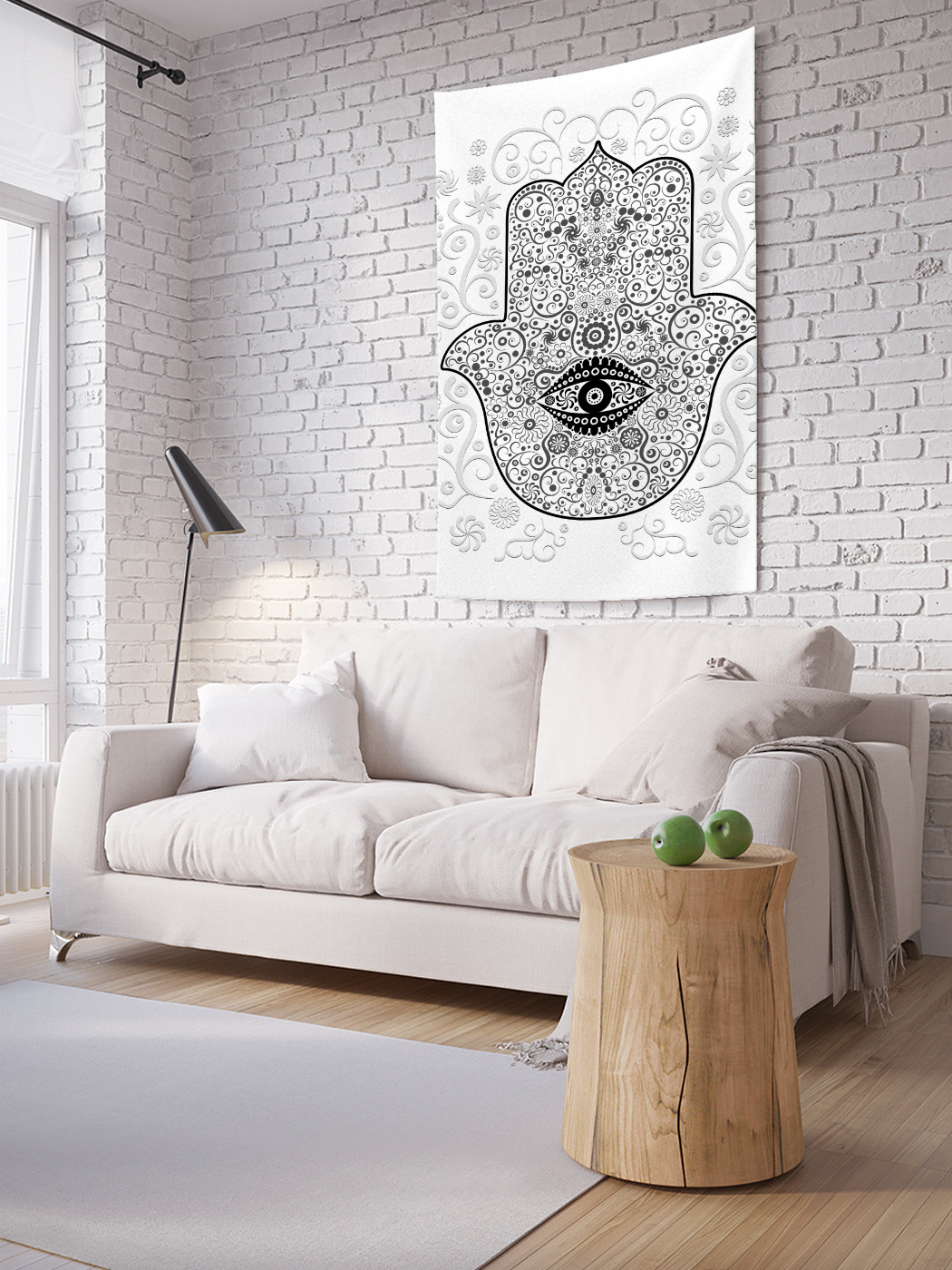 

Вертикальное фотопанно на стену JoyArty Монотонная хамса с глазом 150x200 см, Монотонная хамса с глазом