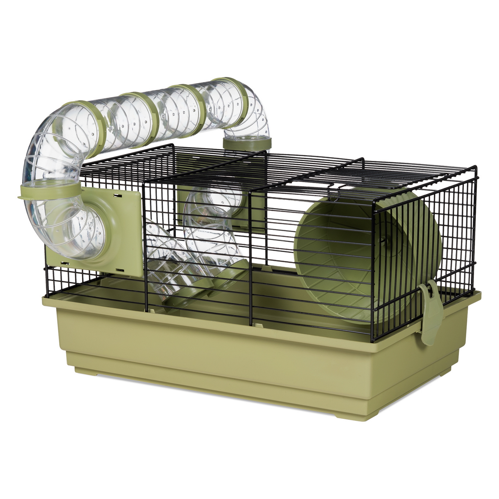 

Клетка для грызунов с туннелем Voltrega 915, оливковая, 39x25.5x27см