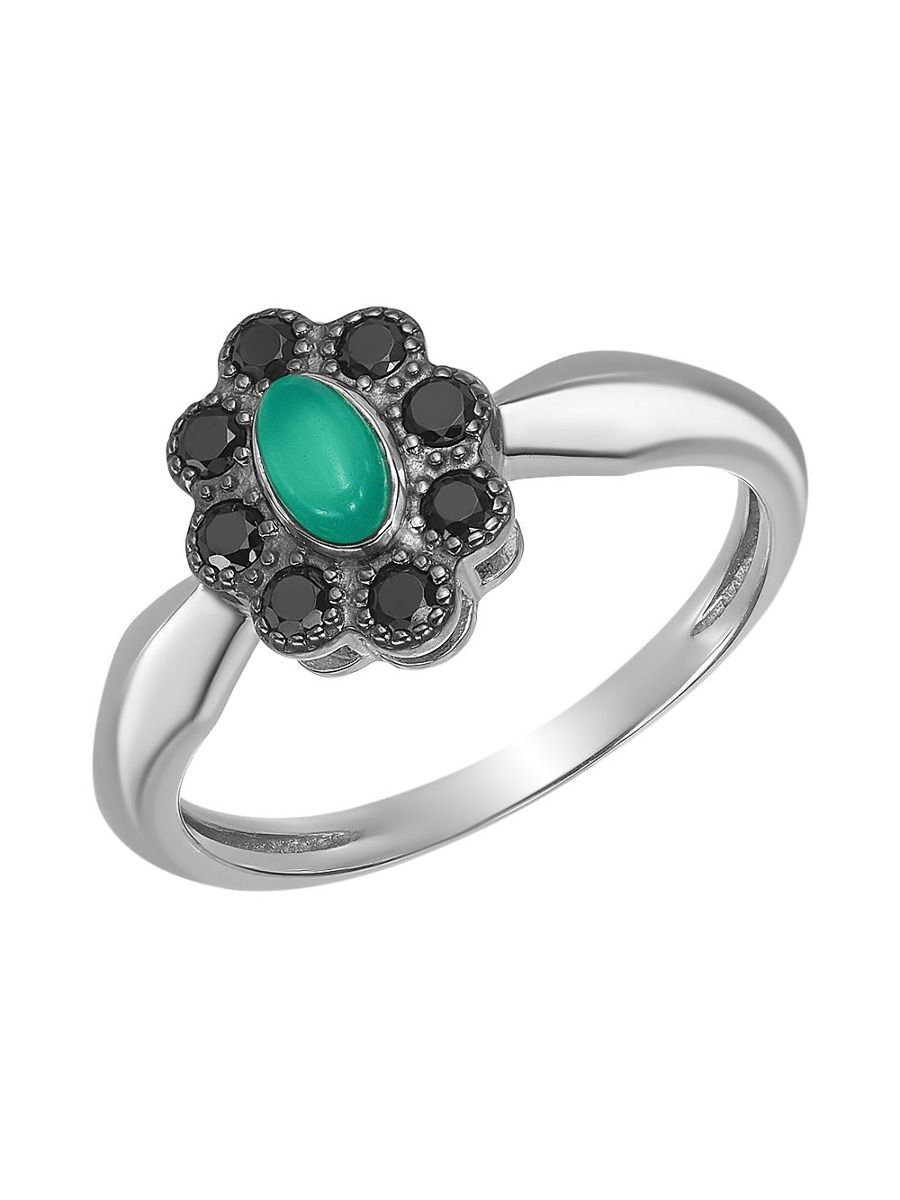 

Кольцо из серебра р. 18,5 Ювелирочка 1044015, агат/шпинель, 1044015