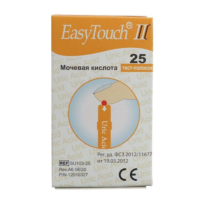 Тест-полоски EasyTouch Uric Acid на мочевую кислоту, 25 шт, 3 уп