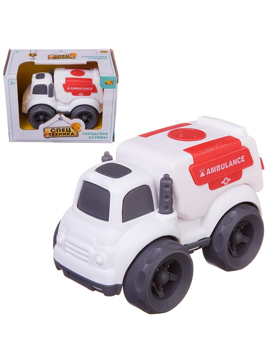 

Машинка ABtoys Спецтехника Скорая помощь, фрикционная, 10х7х8см