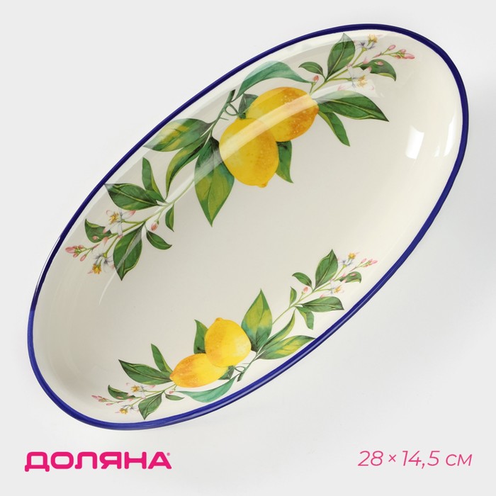 

Блюдо овальное Доляна "Лимон", 28х14,5 см