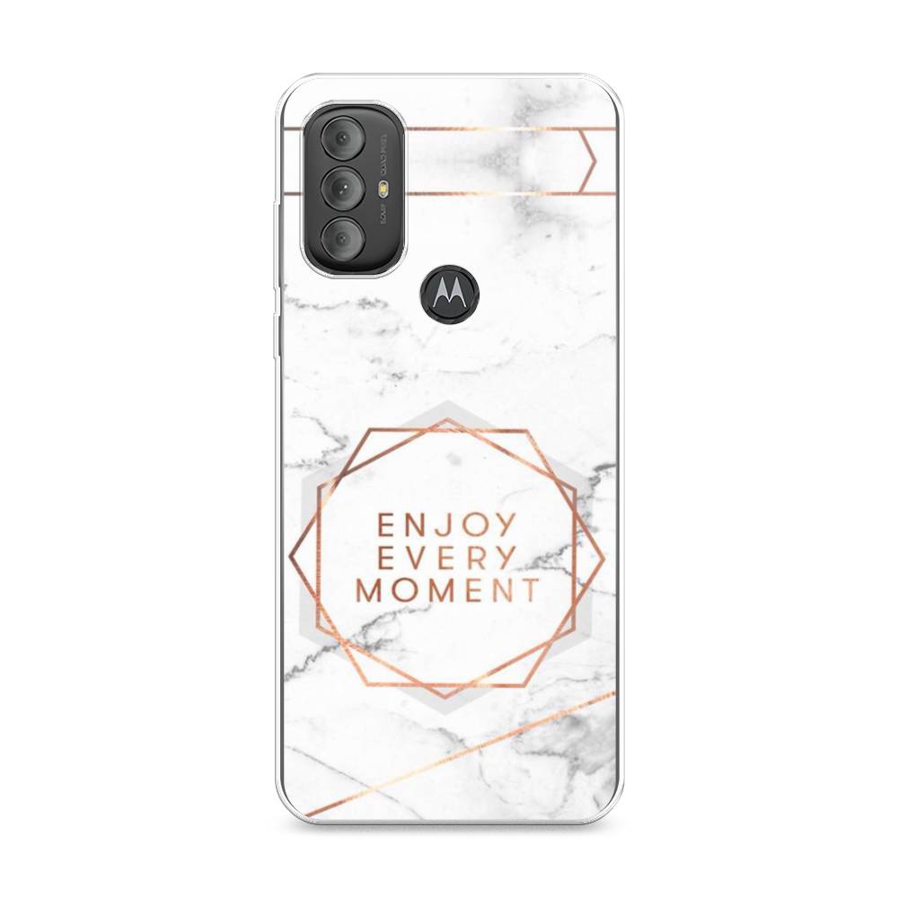 фото Силиконовый чехол "enjoy every moment мрамор" на motorola moto g power 2022 awog