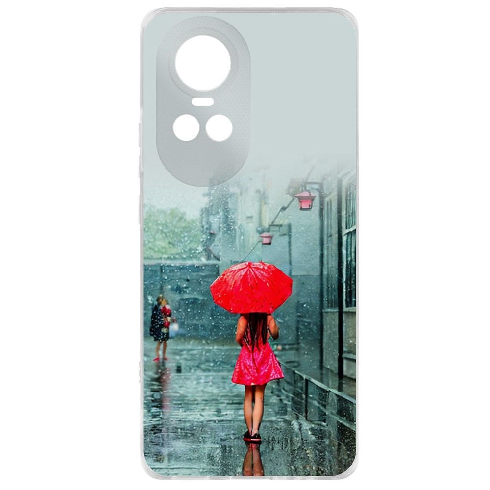 

Чехол-накладка Case Красный зонтик для Oppo Reno10 5G, Прозрачный