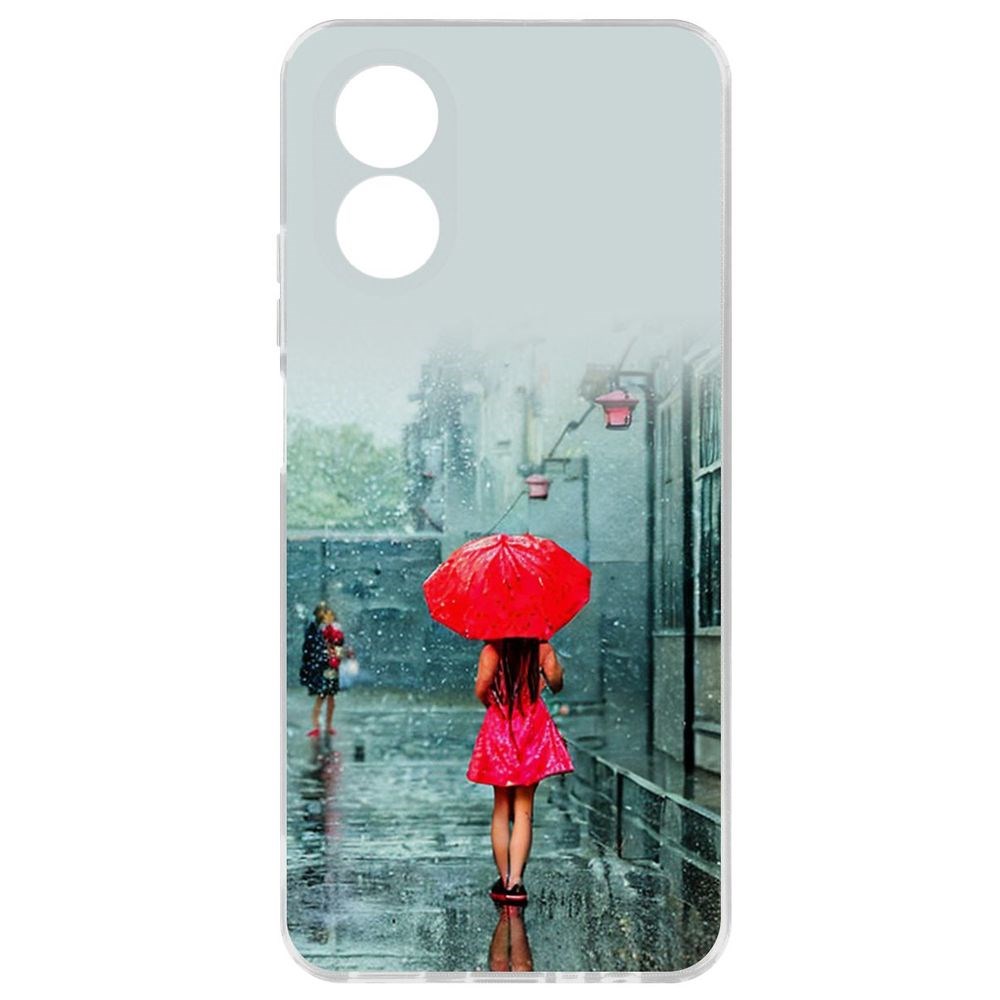 

Чехол-накладка Case Красный зонтик для Oppo A38 4G, Прозрачный