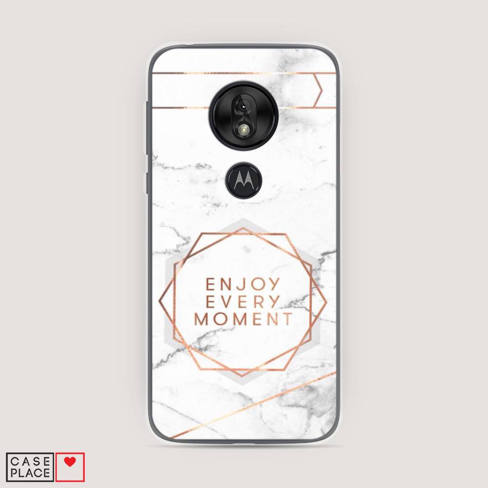 

Чехол Awog на Motorola Moto G7 Play / Моторола Мото G7 Плэй "Enjoy every moment мрамор", Разноцветный, 241250-7