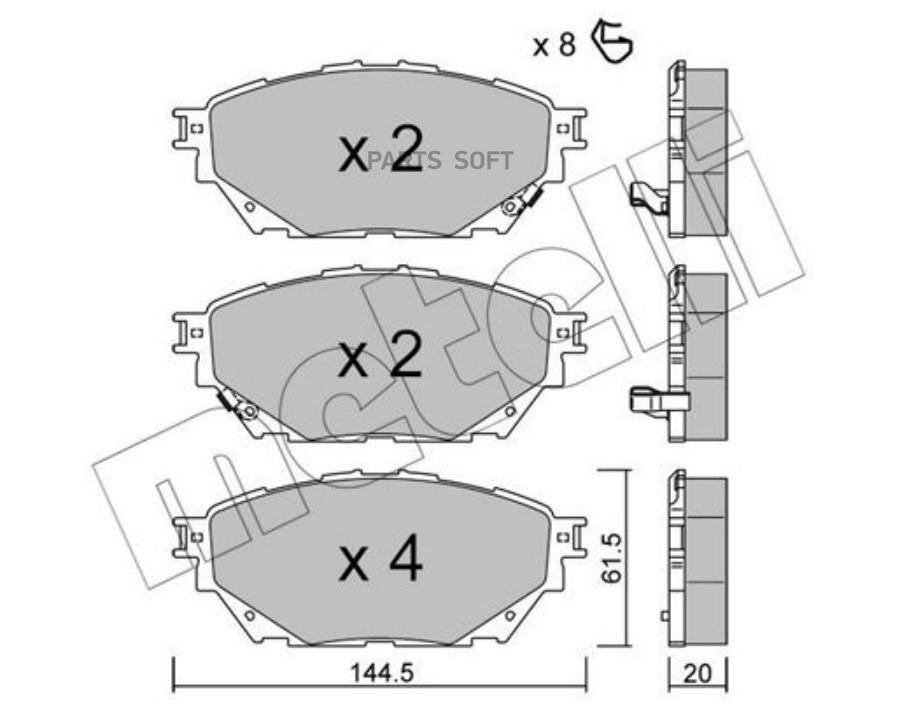 

Тормозные колодки METELLI 2212220