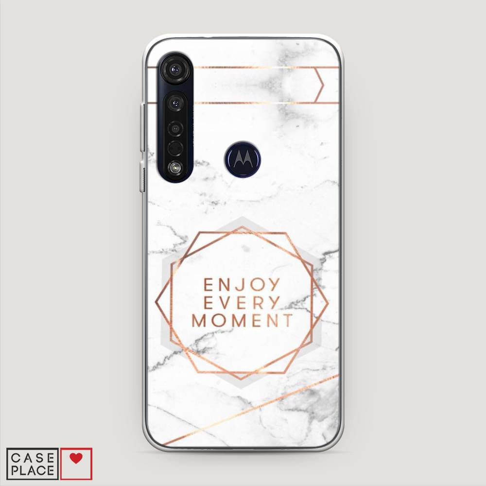 

Чехол Awog на Motorola Moto G8 Plus "Enjoy every moment мрамор", Разноцветный, 241450-7