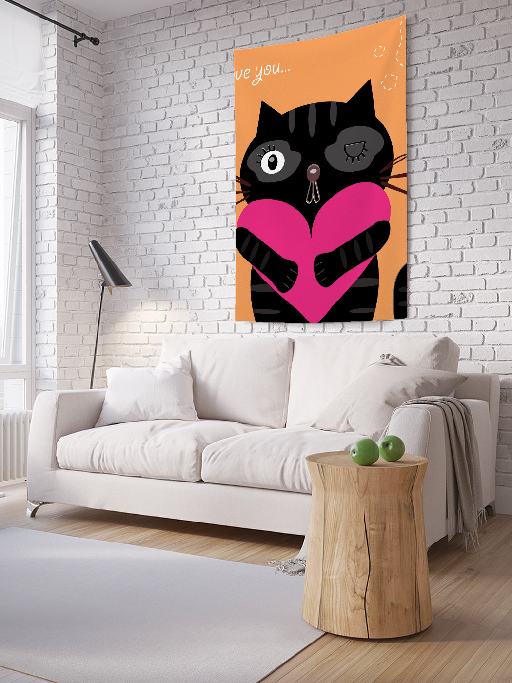 

Вертикальное фотопанно на стену JoyArty Кот с сердцем 150x200 см, Кот с сердцем