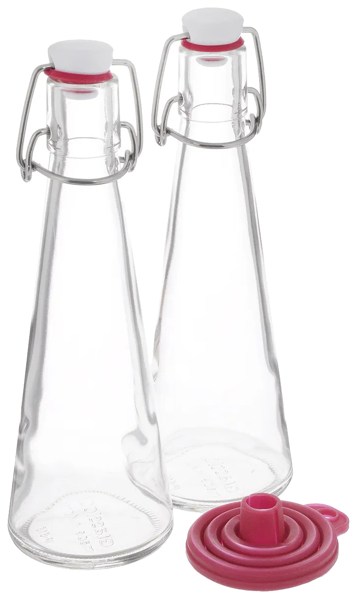 Набор бутылок для жидких продуктов Glassloc с воронкой 250 мл 2 шт