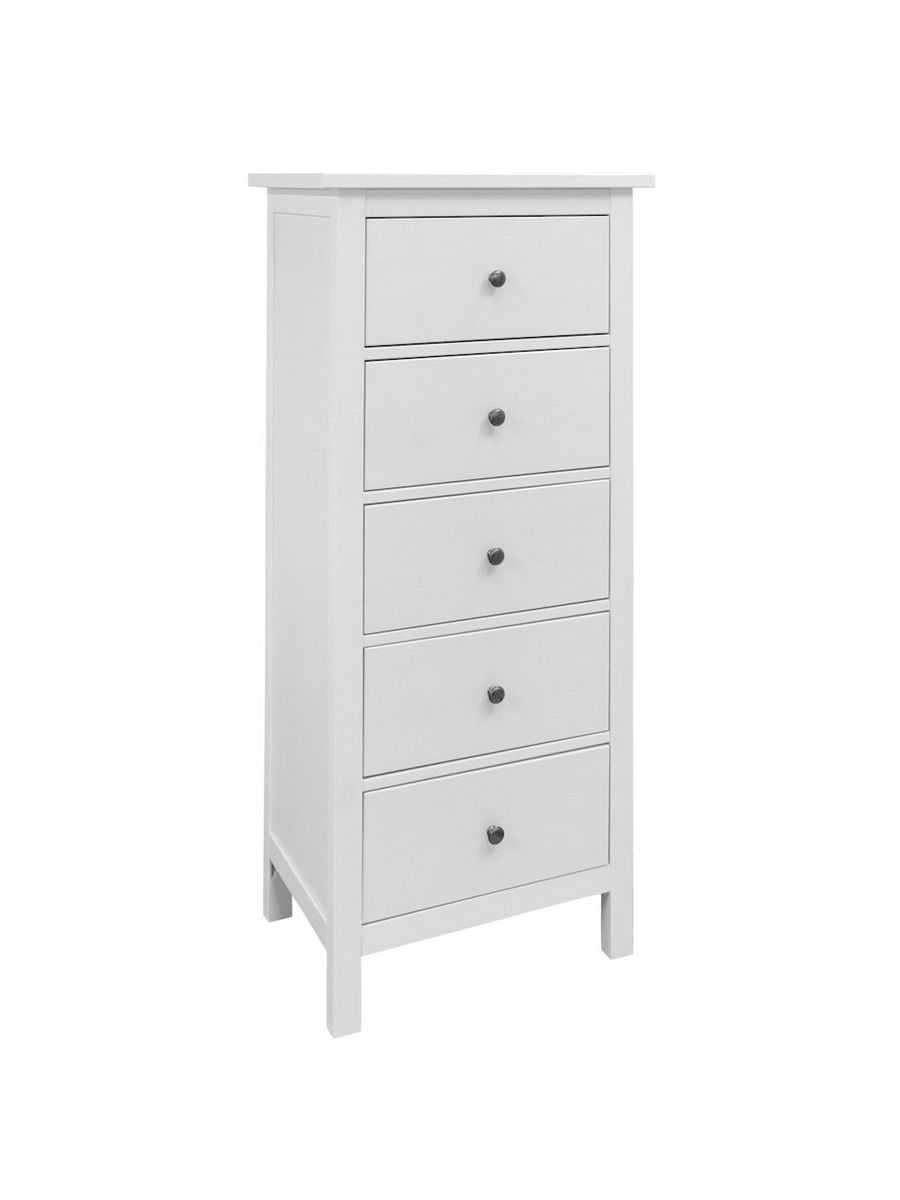 Комод Hemnes Кантри деревянный 5 ящиков 58х44х131 см, белый