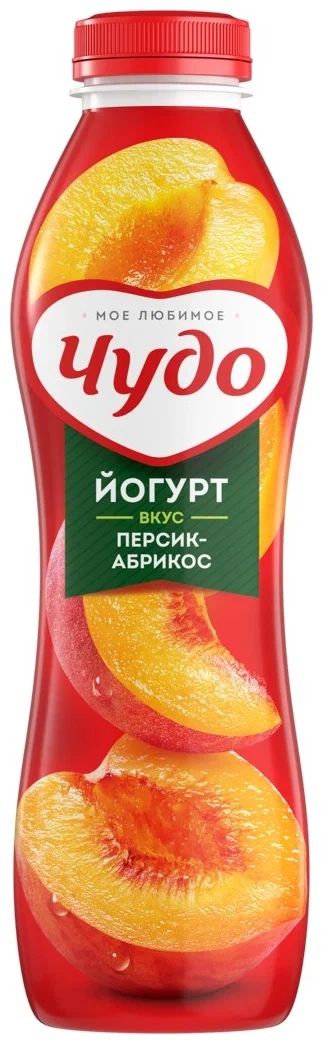 Йогурт Чудо питьевой, персик и абрикос, 2,4%, 690 г