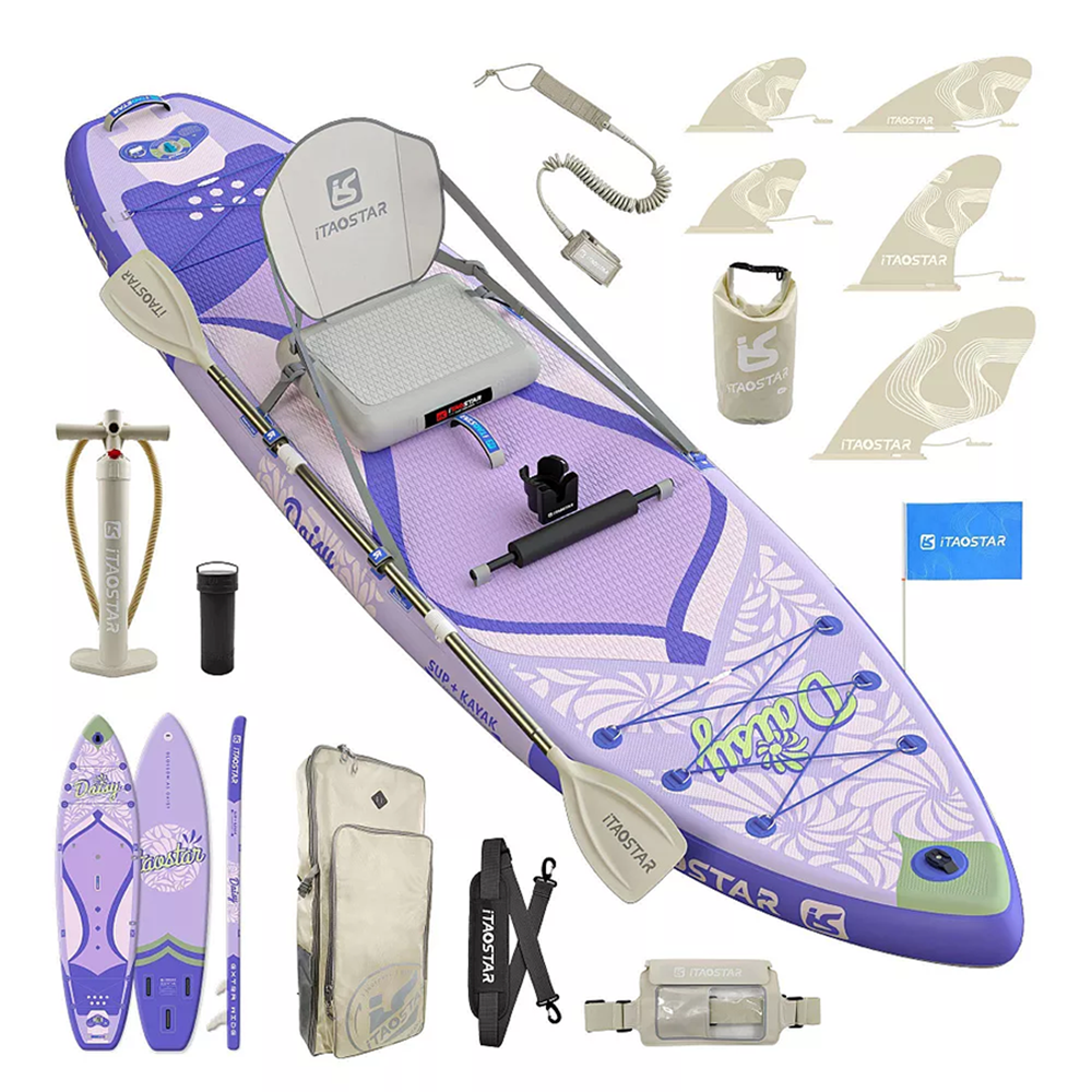 SUP-борд iTaoStar Daisy Exquisite purple 350x89x15, весло, сиденье, насос, плавник