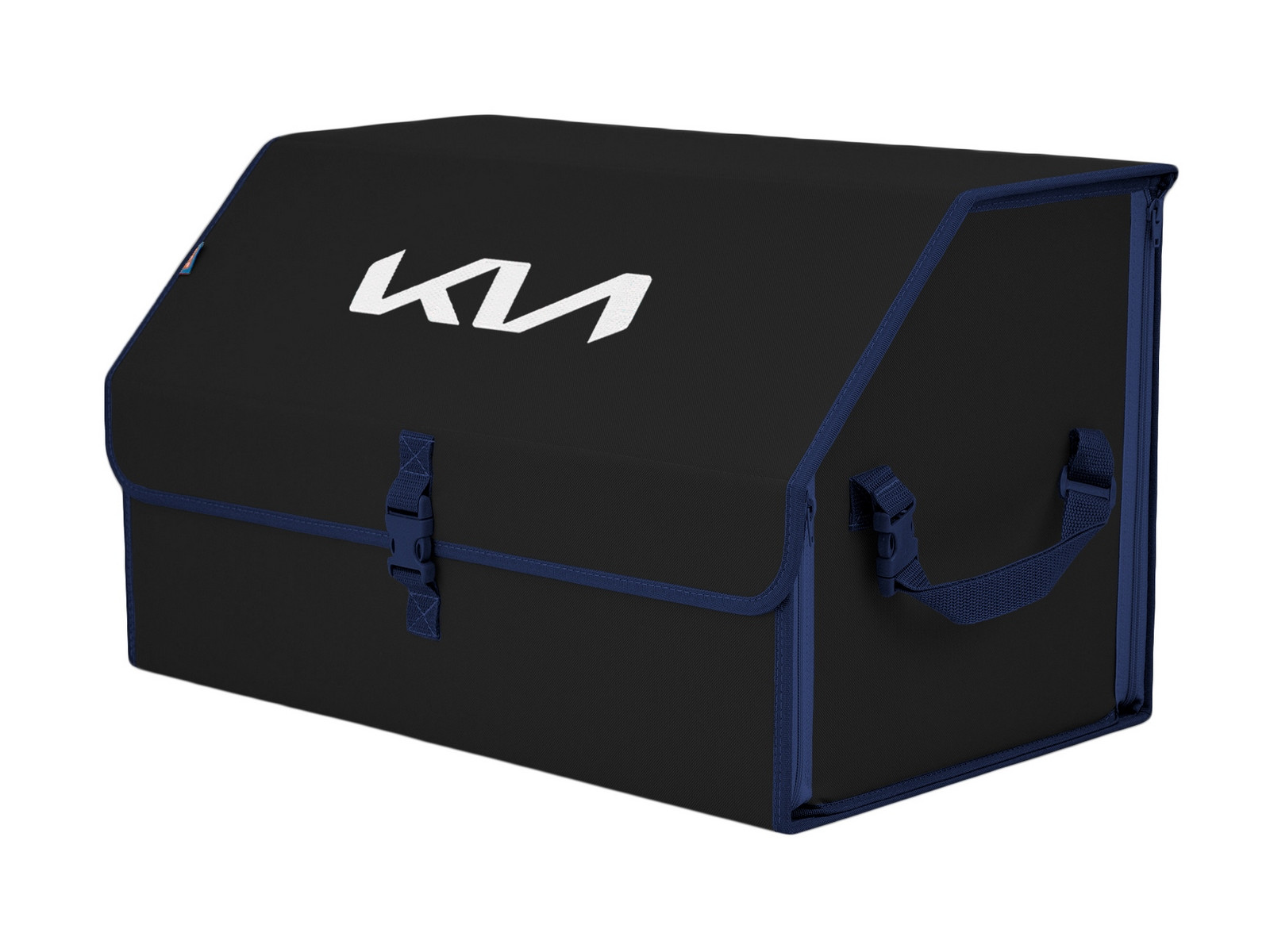 

Органайзер-саквояж в багажник "Союз" (размер XL). Цвет: черный с синей окантовкой и вышивк