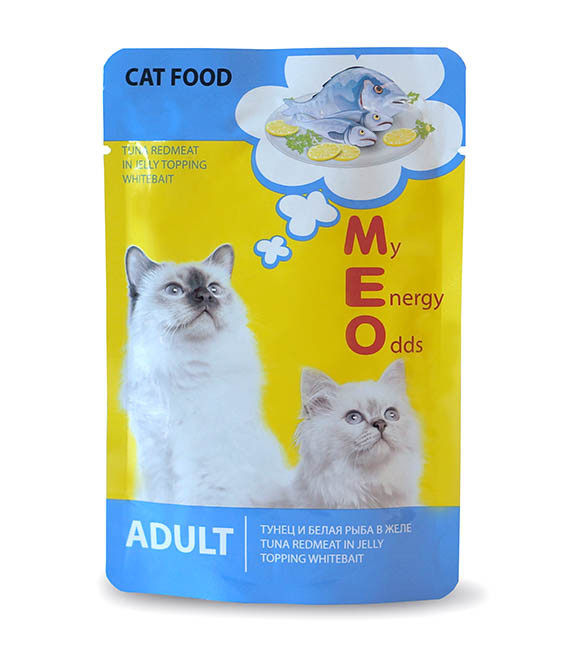 Влажный корм для кошек MEO с тунцом и белой рыбой в желе, 12шт по 80г