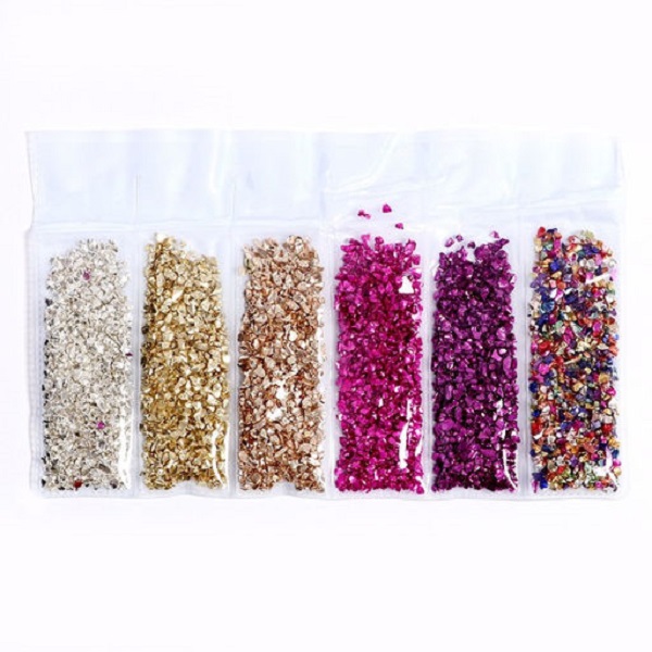 

Крошка стеклянная для эпоксидной смолы, набор 6 цветов, вес 1 цвета 5 г, Голубой;зеленый;синий;фиолетовый;черный;серый