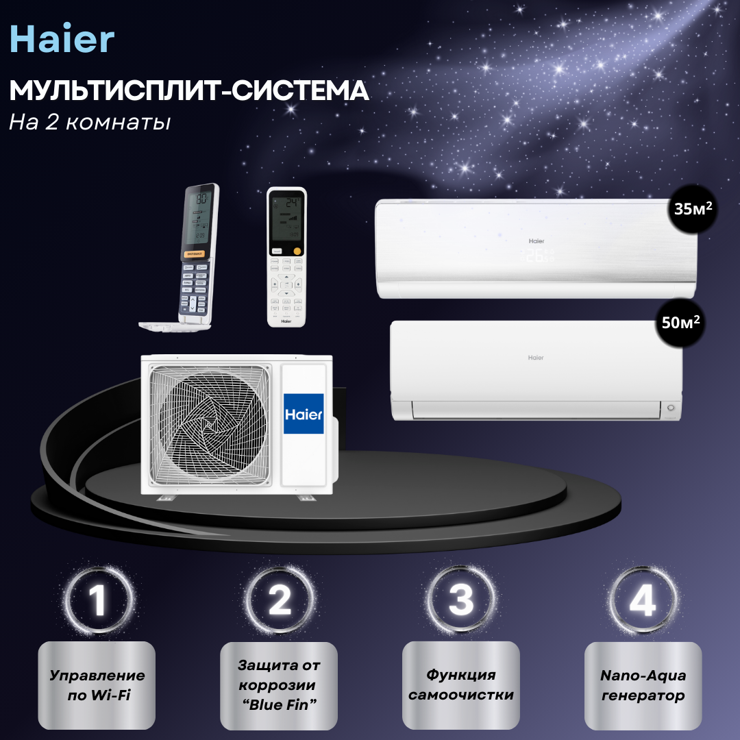 

Мульти сплит-система Haier AS12NS6ERA-W + AS50S2SF2FA-W / 2U50S2SM1FA-3 c Wi-Fi ESP32, AS12NS6ERA-W + AS50S2SF2FA-W / 2U50S2SM1FA-3 c Wi-Fi ESP32