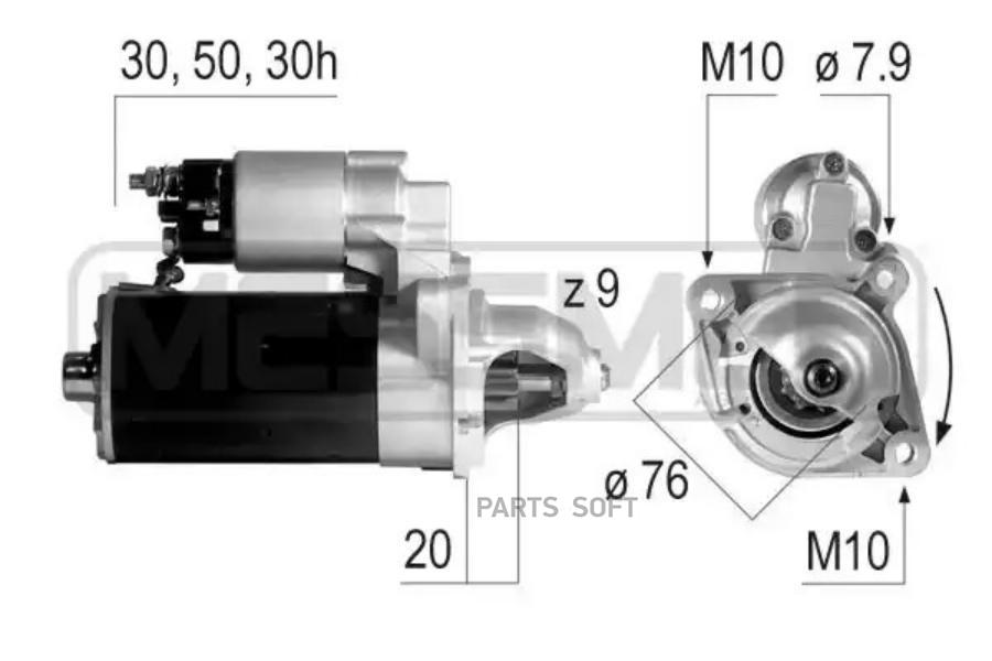 

220147_стартер! 12v 1.4kw 9tbmw E36/E34/E46/E39/E60/E83/E85 90> Era арт. 220147