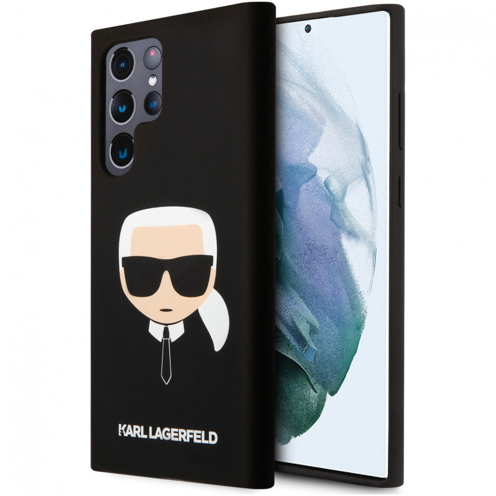 

Чехол CG Mobile Karl Lagerfeld Liquid silicone Karl's Head для Galaxy S22 Ultra, черный, Liquid silicone Karl's Head