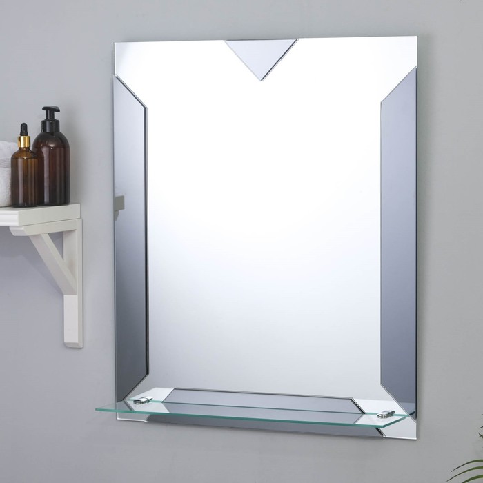 фото Зеркало «шик», настенное, с полочкой, 53,5х63,5 см nobrand