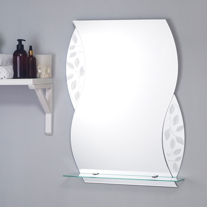 Зеркало «Агата», настенное, с полочкой, 53x68 cм настенное зеркало шерлок дуб сонома