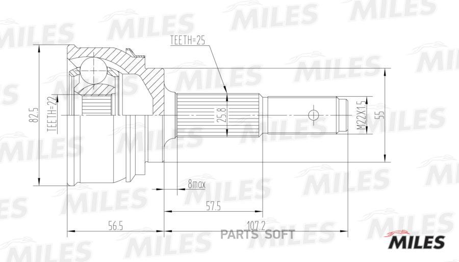 

Шрус Наружный Nissan Almera 1.4 95-00 (Gkn 301989) Ga20282 Miles арт. GA20282