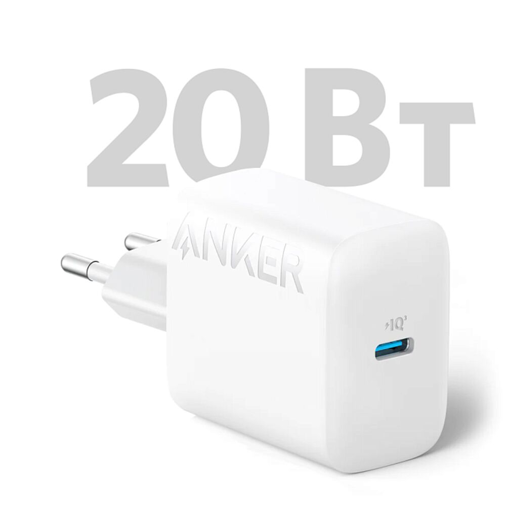 

Сетевое зарядное устройство Anker 312 A2347 20W USB-C белое, A2347