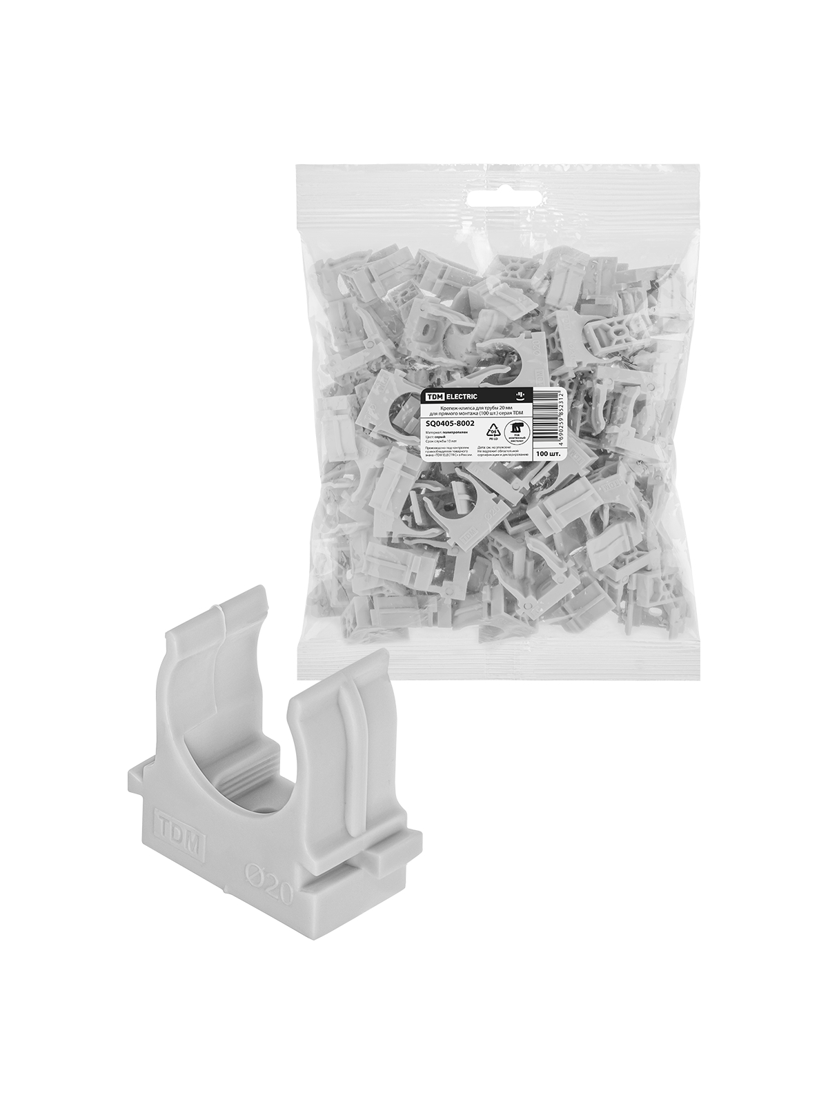 

Клипса с фиксатором TDM SQ0405-8002 Пластик 100