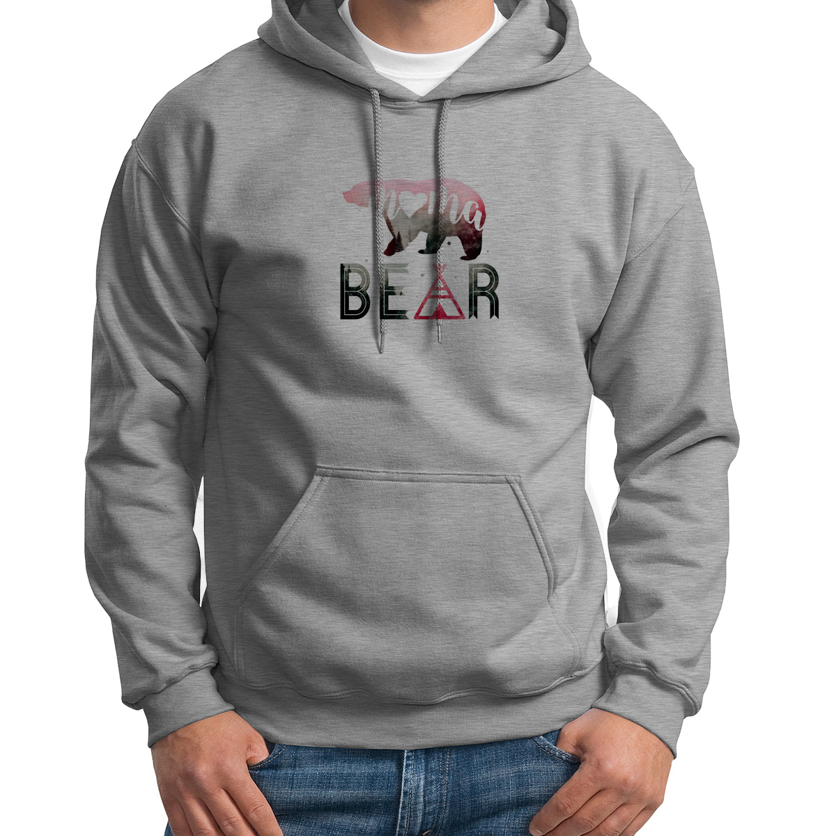 

Худи унисекс CoolPodarok Семья. mama bear серое 54 RU, Серый, 4S043563