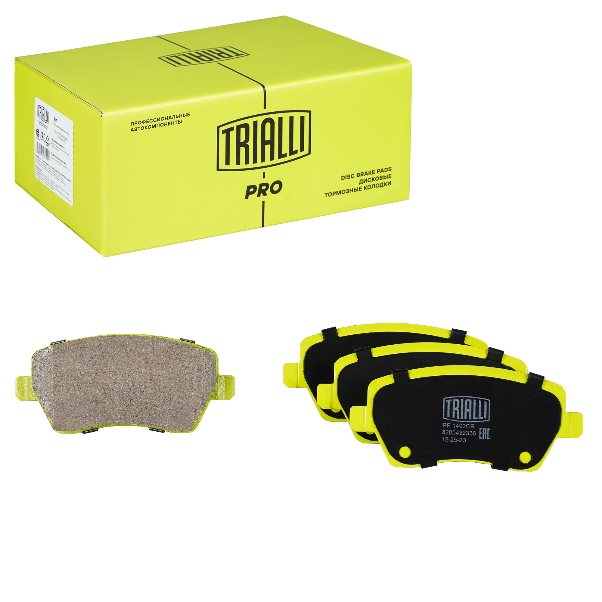 

Колодки тормозные дисковые керамические передние TRIALLI PF 1402CR