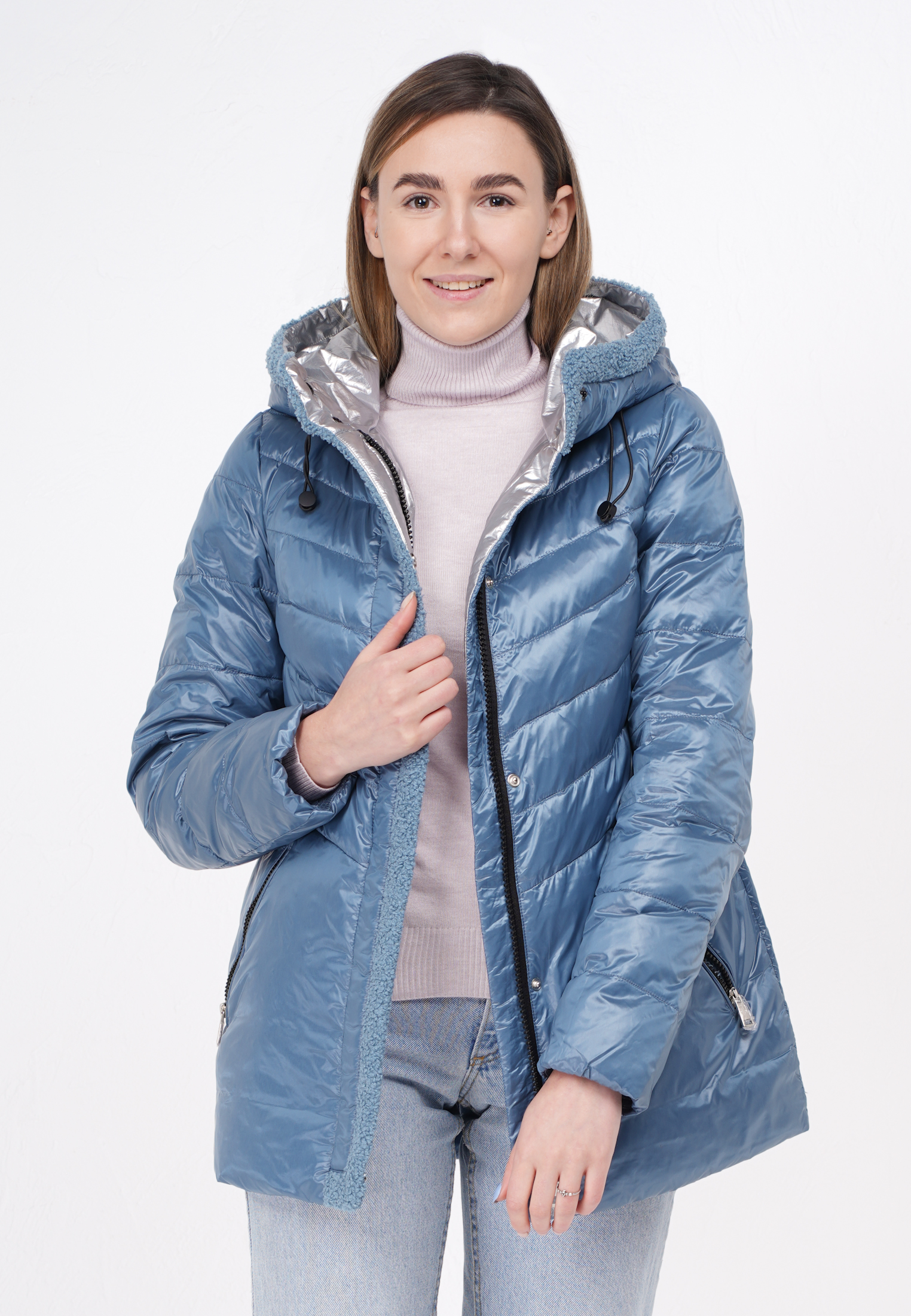 

Куртка женская LABIALI E21S-038M синяя 2XL, E21S-038M