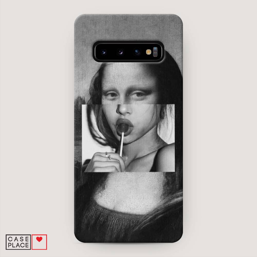 фото Пластиковый чехол "mona lisa sucking lollipop" на samsung galaxy s10 + awog