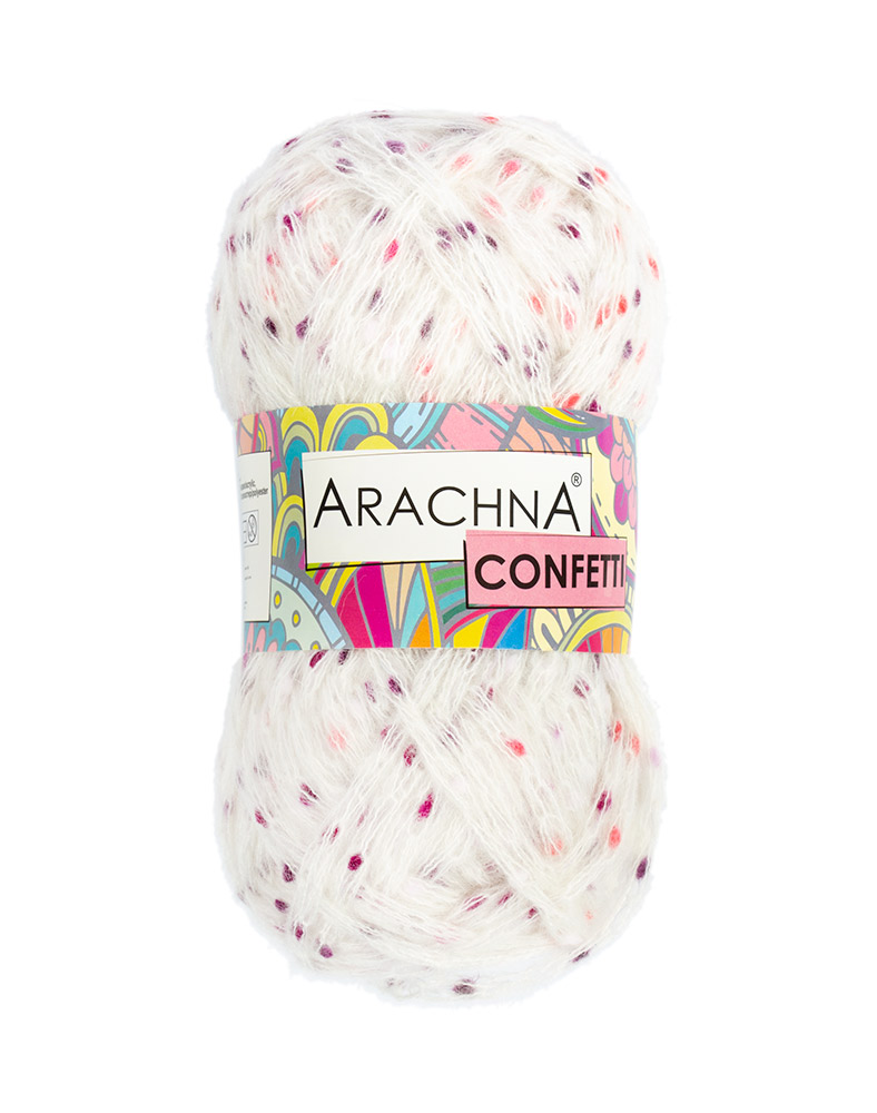 

Пряжа ARACHNA Confetti 100 г 5 шт, Белый;разноцветный, Confetti 5 шт