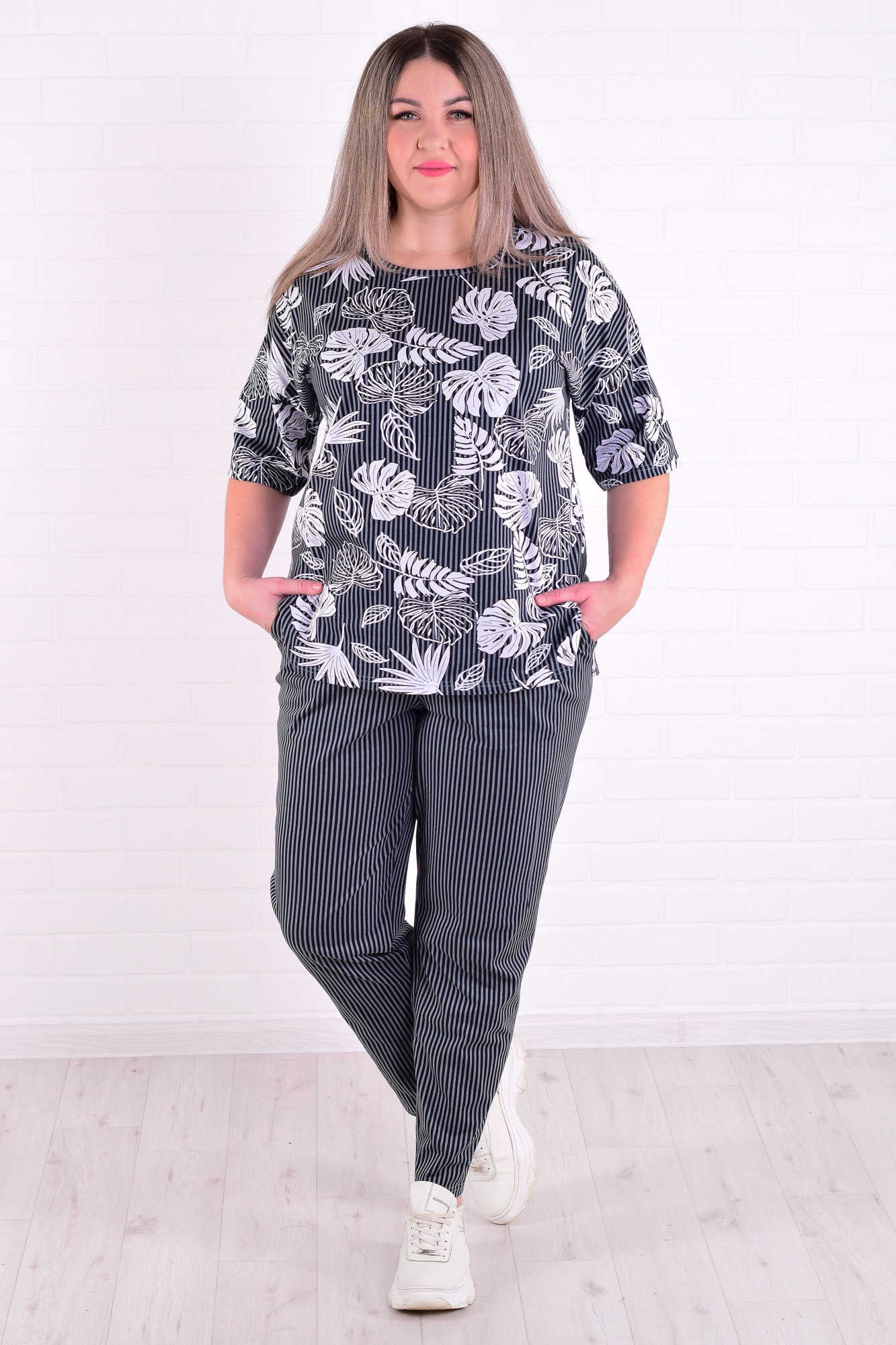 

Комплект домашний женский Новое кимоно 5-323 серый 60 RU, 5-323