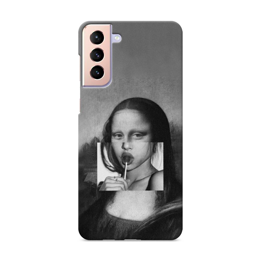 фото Пластиковый чехол "mona lisa sucking lollipop" на samsung galaxy s21 + awog