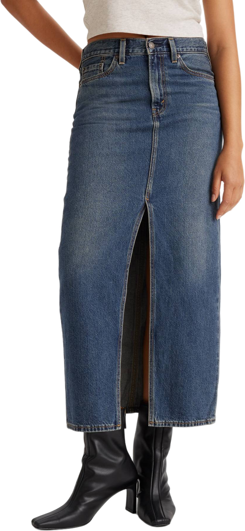 

Юбка женская LEVIS Women Ankle Column Skirt синяя 26, Синий, Women Ankle Column Skirt