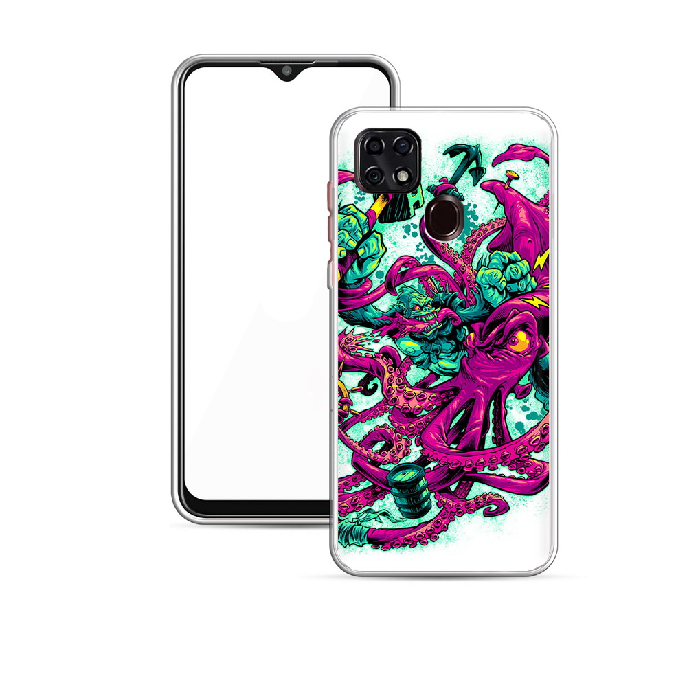 

Чехол MyPads Tocco для ZTE Blade 20 Smart фиолетовый кракен (PT226940.456.657), Прозрачный, Tocco