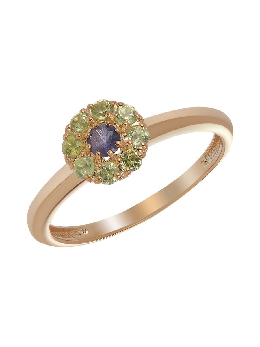 

Кольцо из серебра р. 17,5 Ювелирочка 1047502, иолит, хризолит, 1047502