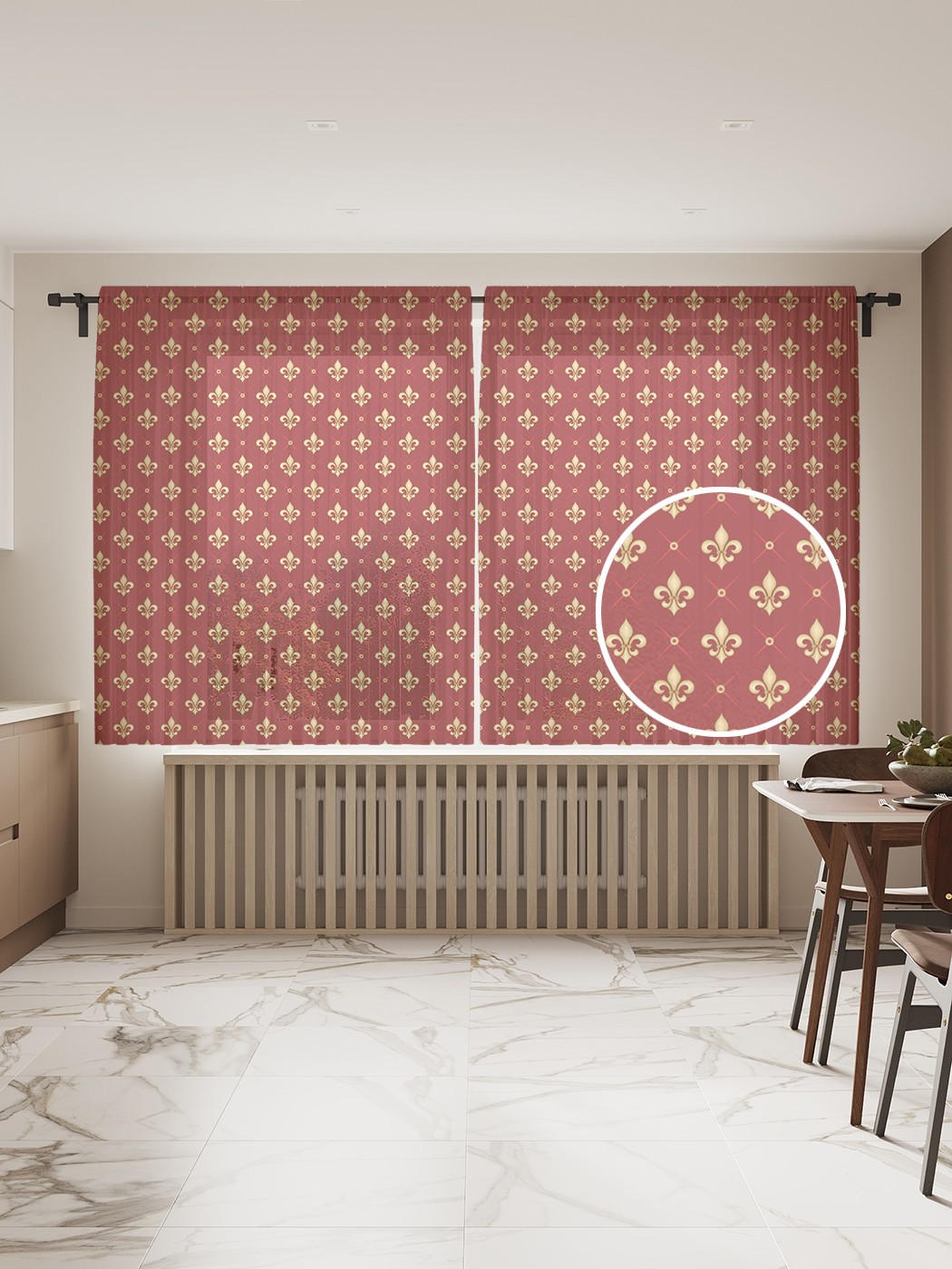 

Фототюль JoyArty "Геральдика в ромбах" 145x180см, 2 полотна, лента, 50 крючков, Геральдика в ромбах