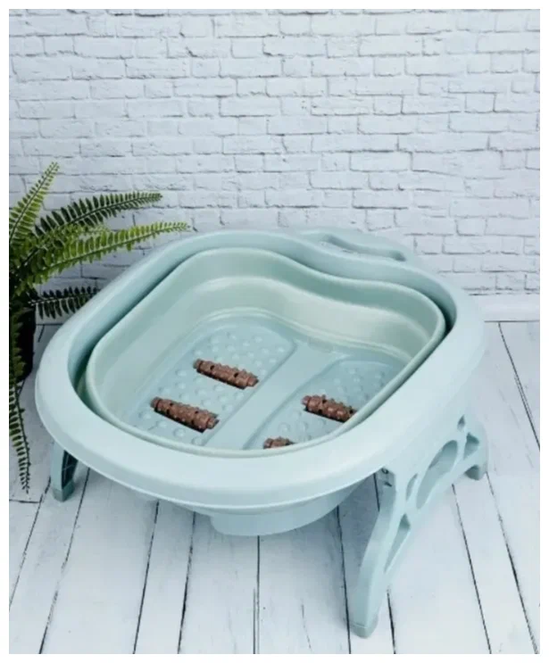 Ванночка гидромассажная Униратов Текс для педикюра, салатовая,складная