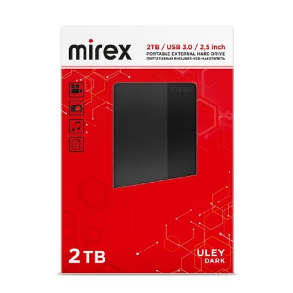 

Внешний жесткий диск Mirex Uley Dark 1 ТБ (13630-UHDULD10), Черный, Uley Dark