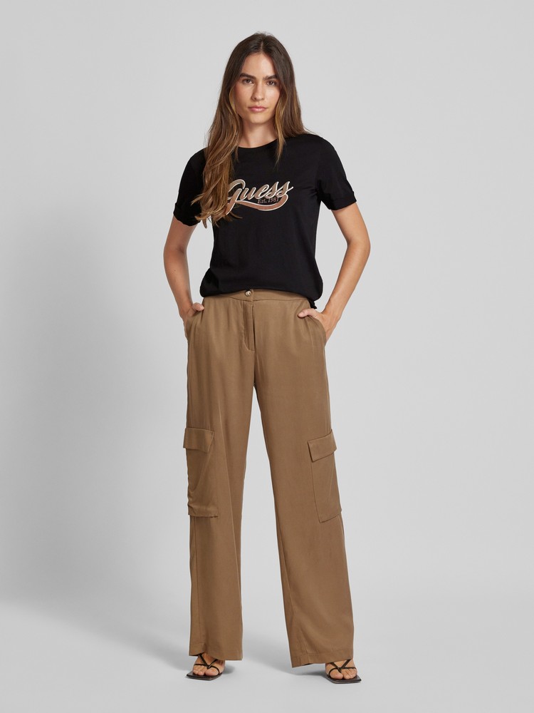 

Футболка женская Guess W4YI09JA914 черная XL, Черный, W4YI09JA914