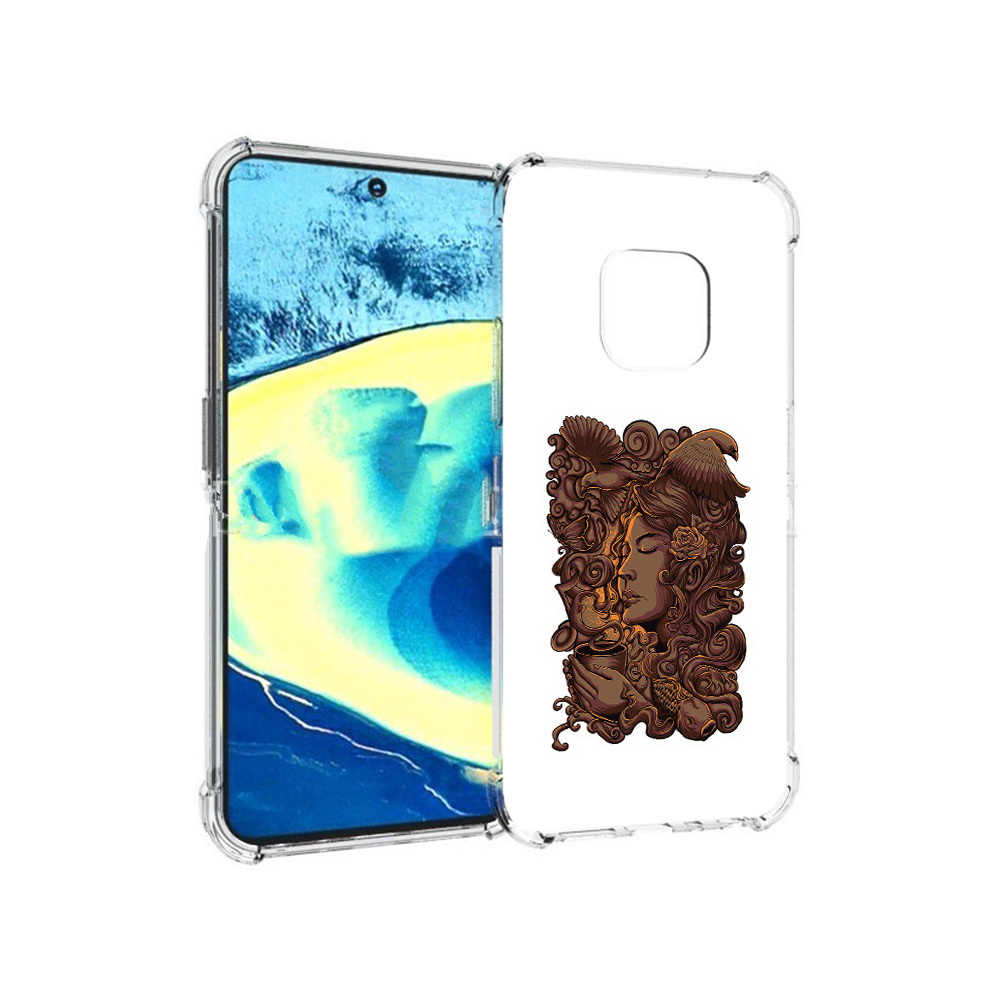

Чехол MyPads Tocco для Nokia XR20 девушка с длинными волосами абстракция, Прозрачный, Tocco